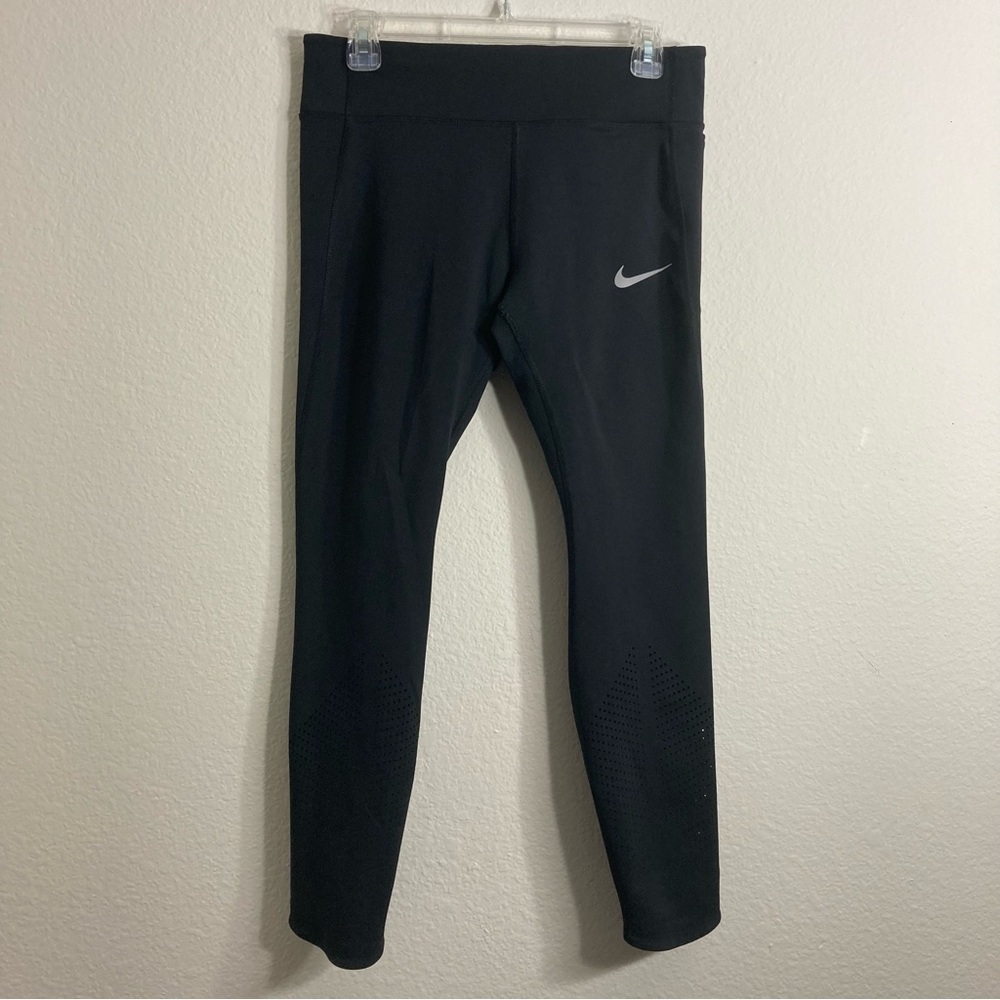 Nike Cropped Thick Leggings - Black - Large